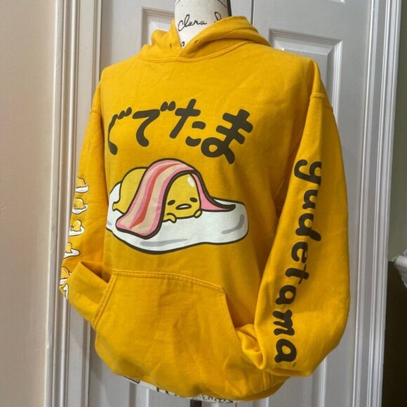 GUDETAMA KAWAII SANRIO HOODIE THE LAZY EGG SWEATSHIRT SIZE MEDIUM - Picture 2 of 15